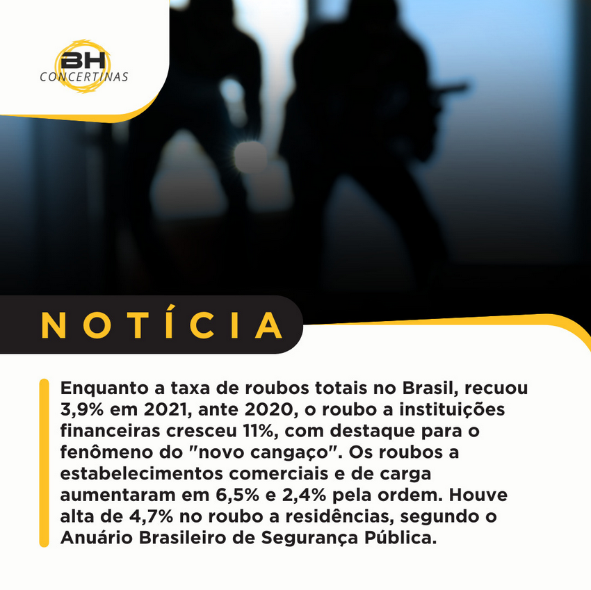 Noticia Taxa de roubos totais no Brasil segundo a Anuário Brasileiro de Segurança Pública